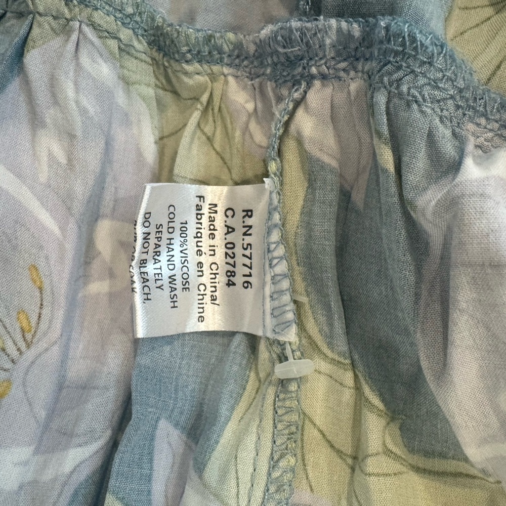 2/$20 Papillon Blanc Floral Dress in Blue and Green babydoll cottagecore fairy L - Picture 6 of 7